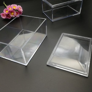 2 pieces 86x60x40mm rectangle shape clear PS plastic box , jewelry bead tool wedding party gift display storage acrylic resin box , BB0119
